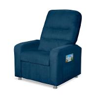 Kit 02 Poltrona Do Papai Reclinável Confortável Suede Azul Marinho - 8