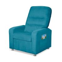 Kit 02 Poltrona Do Papai Reclinável Confortável Suede Azul Claro - 2