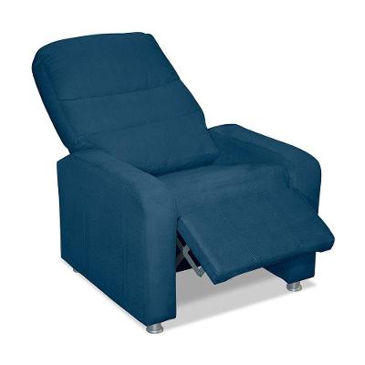 Poltrona Do Papai Reclinável Confortável Suede Azul Marinho