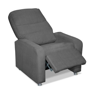 Poltrona Do Papai Reclinável Confortável Suede Cinza Escuro