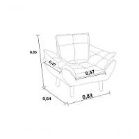 Kit 02 Poltrona Opala Sala Quarto Decorativa Suede Preto - 2