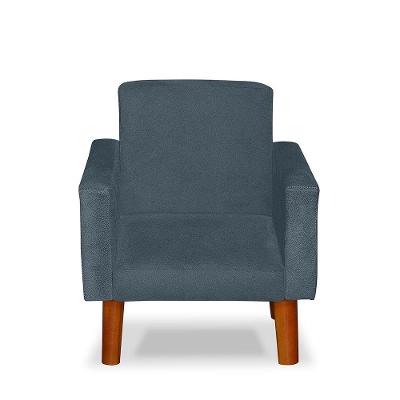 Mini Poltrona Cadeira Infantil Nina De Criança Suede Azul Turquesa Pés Palito