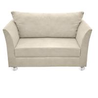 Namoradeira Lisboa 02 Lugares Para Sala Salão Escritório Suede Bege - 1