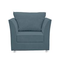 Kit 02 Poltronas Decorativa Para Sala E Quarto Lisboa Suede Azul Turquesa