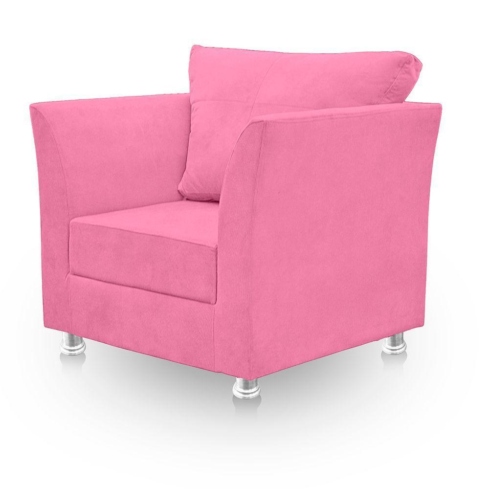 Kit 02 Poltronas Decorativa Para Sala E Quarto Lisboa Suede Rosê - 3