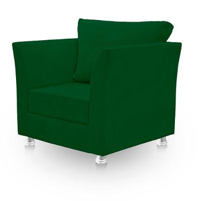 Poltrona Decorativa Para Sala E Quarto Lisboa Suede Verde