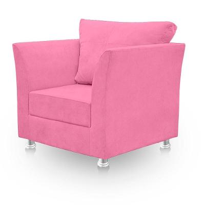 Poltrona Decorativa Para Sala E Quarto Lisboa Suede Rosê