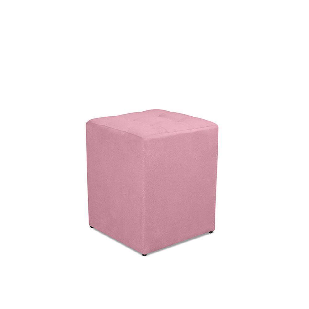 Kit 01 Namoradeira Opala 02 Puff Quadrado 02 Almofadas Rosa Bebê - 2