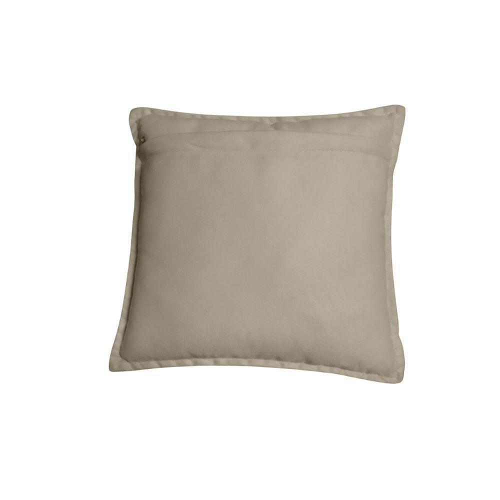 Kit 4 Almofadas Decorativas Cheias Com Ziper Suede Bege - 3