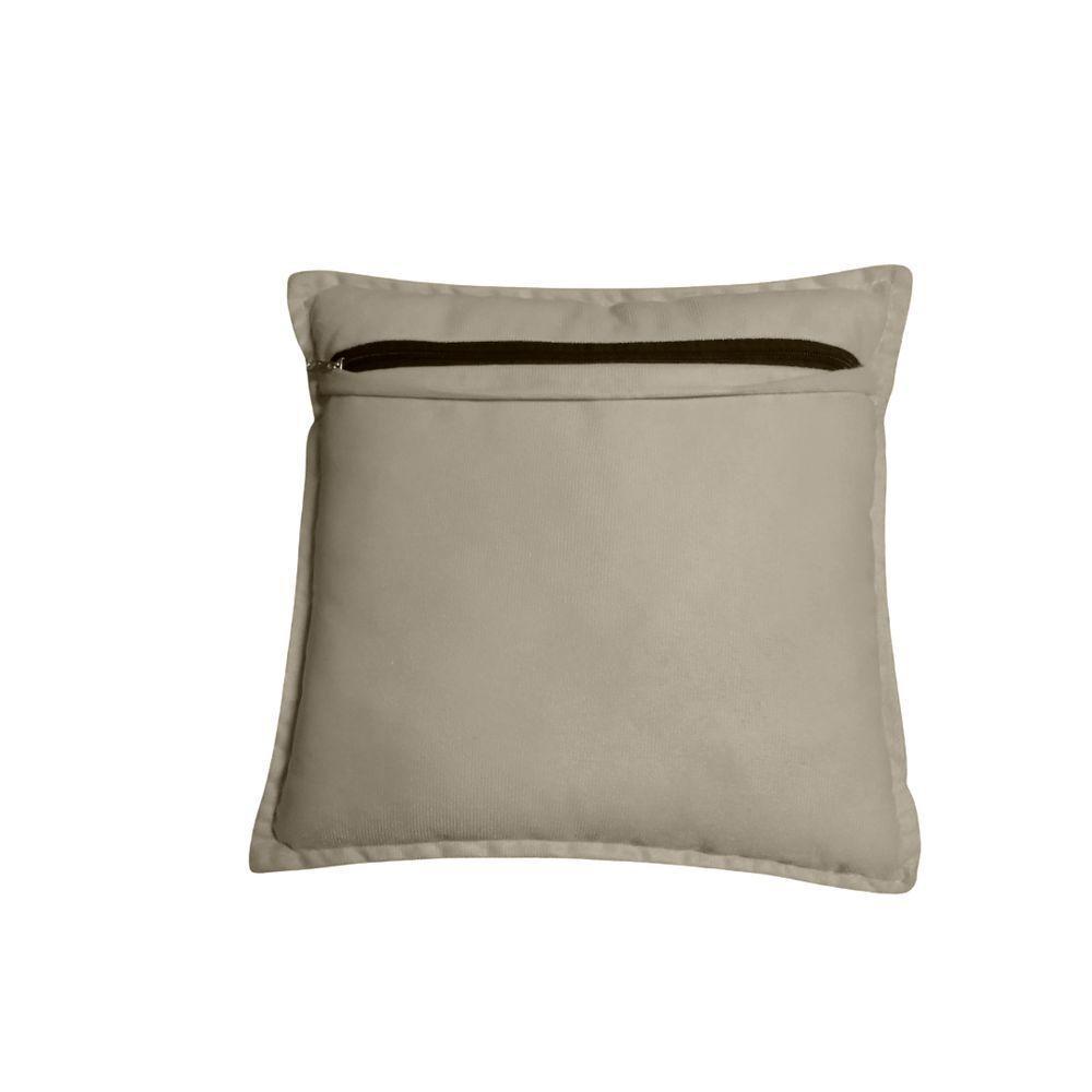 Kit 4 Almofadas Decorativas Cheias Com Ziper Suede Bege - 4