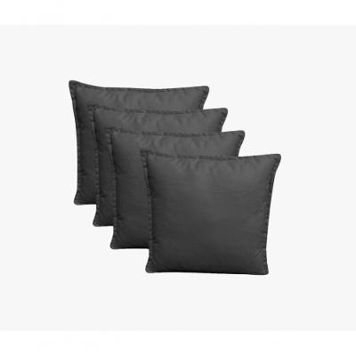 Kit 4 Almofadas Decorativas Cheias Com Ziper Suede Cinza Escuro