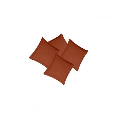 Kit 4 Almofadas Decorativas Cheias Com Ziper Suede Terracota