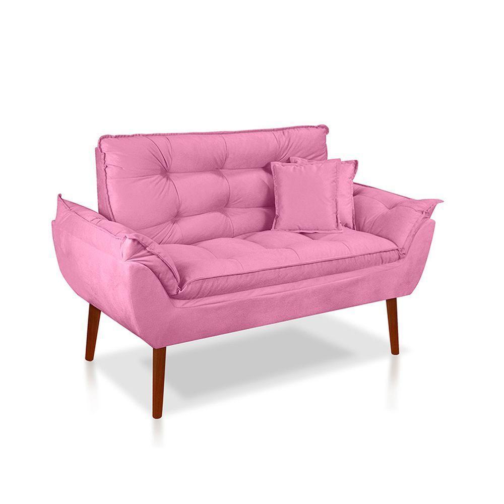 Kit 01 Namoradeira Opala 02 Puff Quadrado 02 Almofadas Rosê - 2