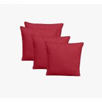 Kit 4 Almofadas Decorativas Cheias Com Ziper Suede Vermelho - 1