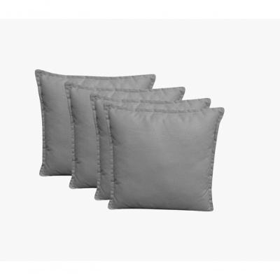 Kit 4 Almofadas Decorativas Cheias Com Ziper Suede Cinza Claro