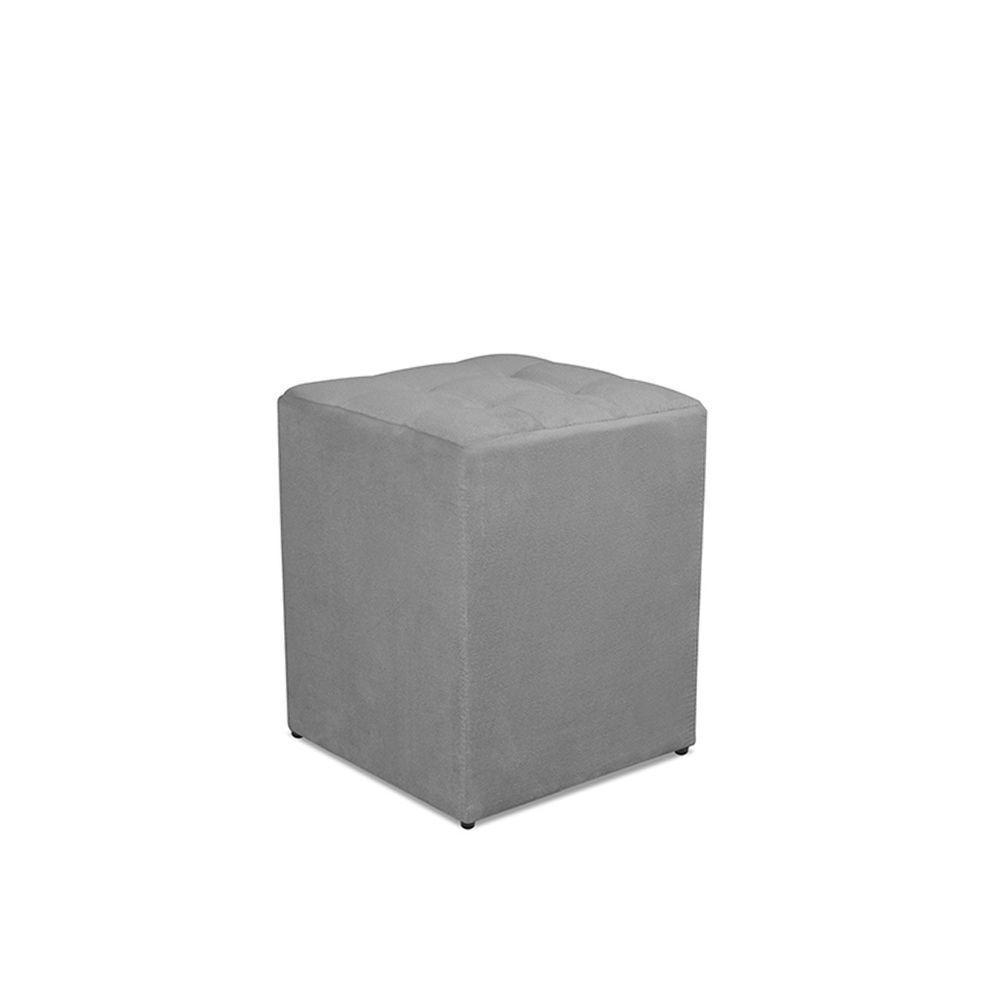 Kit 01 Namoradeira Opala 02 Puff Quadrado 02 Almofadas Cinza Claro - 2