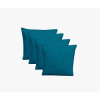 Kit 4 Almofadas Decorativas Cheias Com Ziper Suede Azul Claro - 1