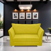 Namoradeira Lisboa 02 Lugares Para Sala Salão Escritório Suede Amarelo - 3