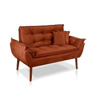 Kit 01 Namoradeira Opala 02 Puff Quadrado 02 Almofadas Terracota - 3