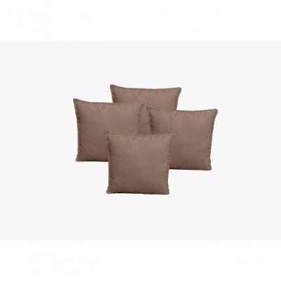 Kit 4 Almofadas Decorativas Cheias Com Ziper Suede Capuccino