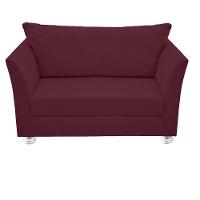 Namoradeira Lisboa 02 Lugares Para Sala Salão Escritório Bordô - 1