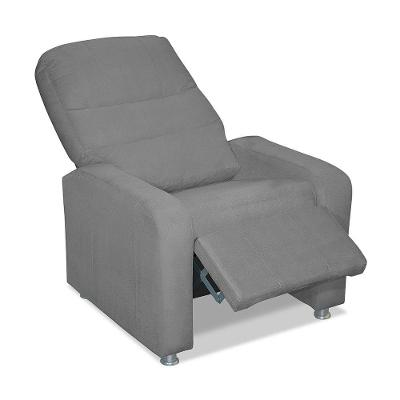Poltrona Do Papai Reclinável Confortável Suede Cinza Escuro