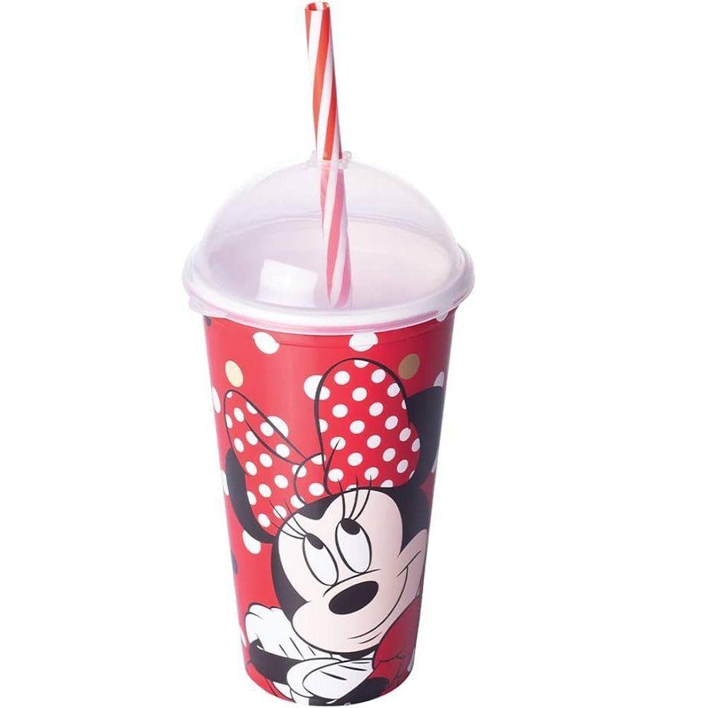 Copo Shake Minnie Com Tampa E Canudo 500 Ml Plasútil - 1