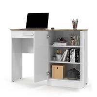 Mesa Computador Com Portas E Gavetas Space Branco/nature - Patrimar - 5