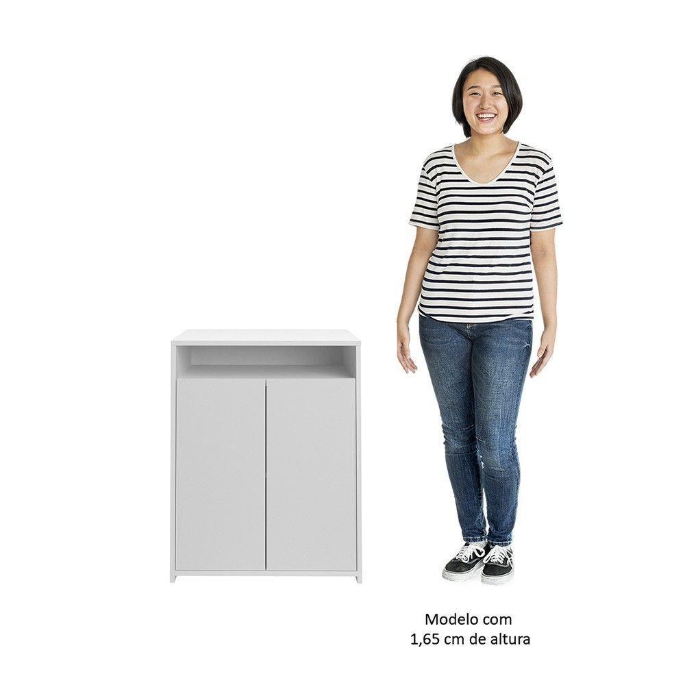 Mesa Escrivaninha Em L Eron E Balcão 60cm 2 Portas Look A06 Branco - Mpozenato - 5