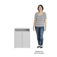 Mesa Escrivaninha Em L Eron E Balcão 60cm 2 Portas Look A06 Branco - Mpozenato - 5