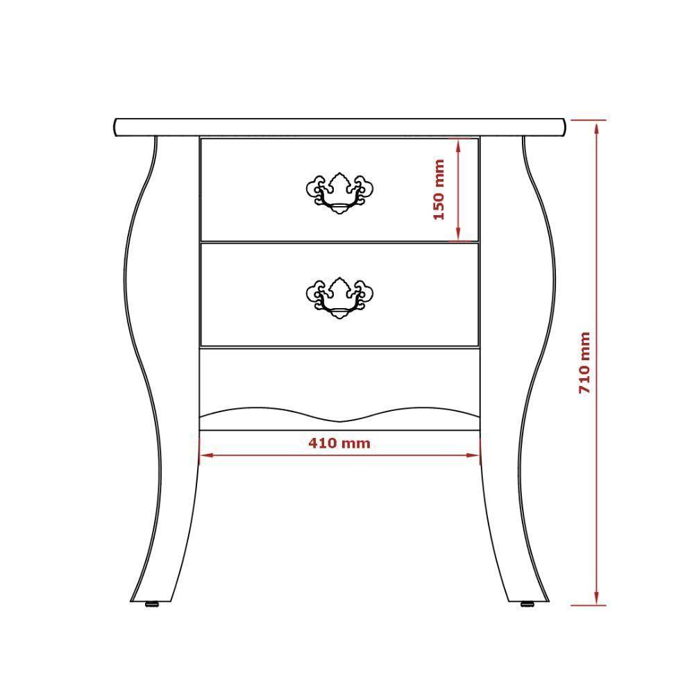 Bombe Com 02 Gavetas Premier Branco Acetinado/cumarú - Patrimar - 3