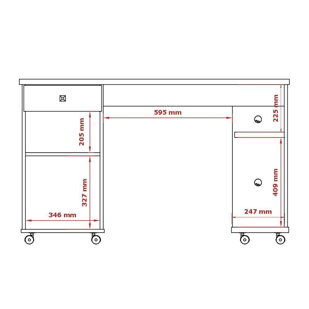 Mesa De Computador Com Prateleiras Million Branco - Patrimar - 2