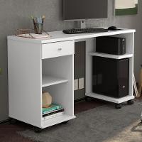 Mesa De Computador Com Prateleiras Million Branco - Patrimar - 1