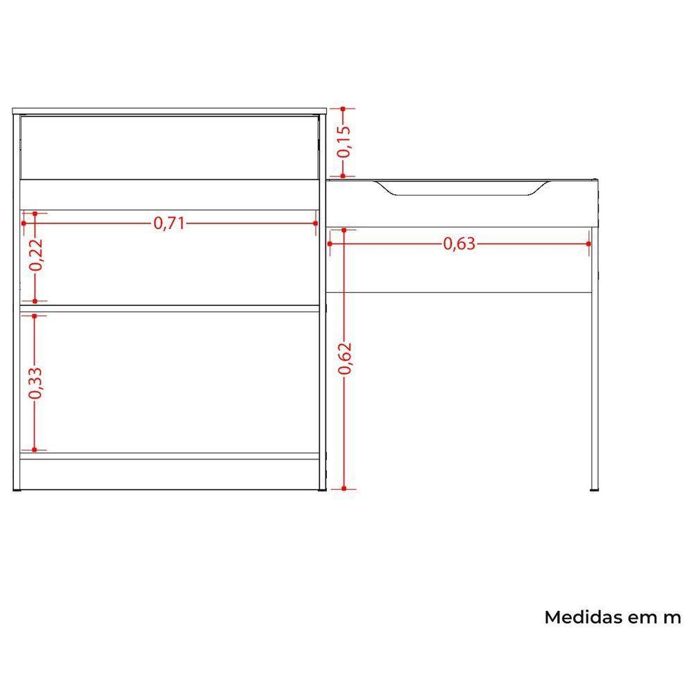 Penteadeira Escrivaninha Theo Com Espelho Branco - 4