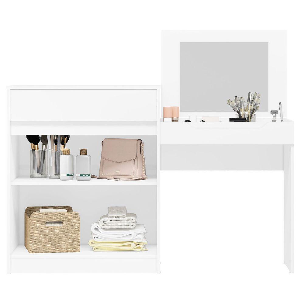 Penteadeira Escrivaninha Theo Com Espelho Branco - 8