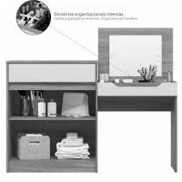 Penteadeira Escrivaninha Theo Com Espelho Branco - 2