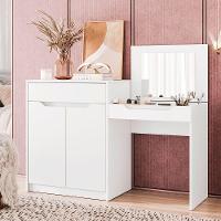 Penteadeira Escrivaninha Theo Com Espelho Branco - 6