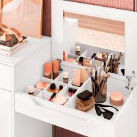 Penteadeira Escrivaninha Theo Com Espelho Branco - 10