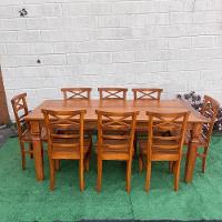 Mesa De Jantar Madeira Maciça 200 X 90 Com 08 Cadeiras Abc Sudeste Rústico