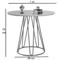 Mesa De Jantar Rubi Cinamono Com Base De Metal Champanhe - 2