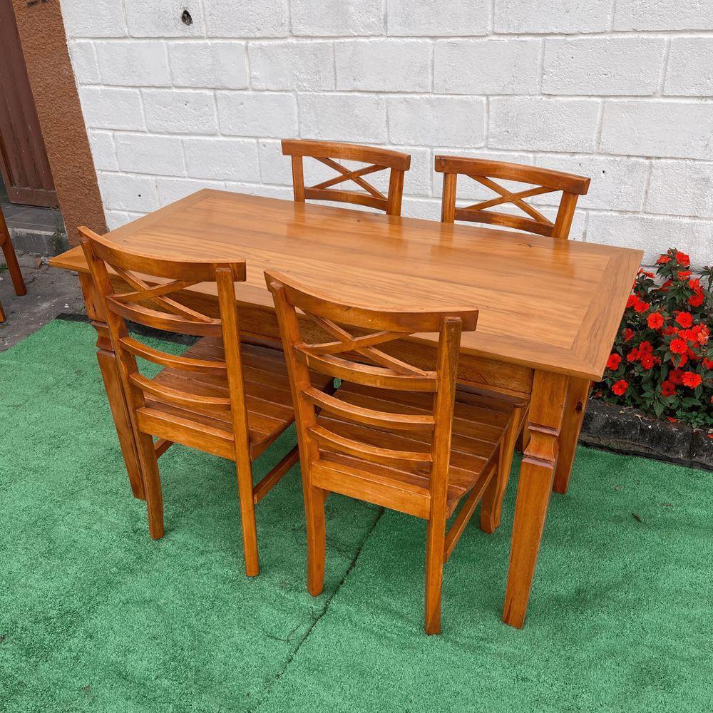 Mesa De Jantar Madeira De Demolição 1.40 X 0.70 Com 04 Cadeiras Abc Sudeste Rústico - 5