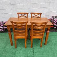 Mesa De Jantar Madeira De Demolição 1.40 X 0.70 Com 04 Cadeiras Abc Sudeste Rústico