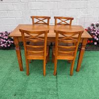 Mesa De Jantar Madeira De Demolição 1.40 X 0.70 Com 04 Cadeiras Abc Sudeste Rústico - 6