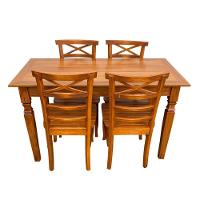 Mesa De Jantar Madeira De Demolição 1.40 X 0.70 Com 04 Cadeiras Abc Sudeste Rústico - 8