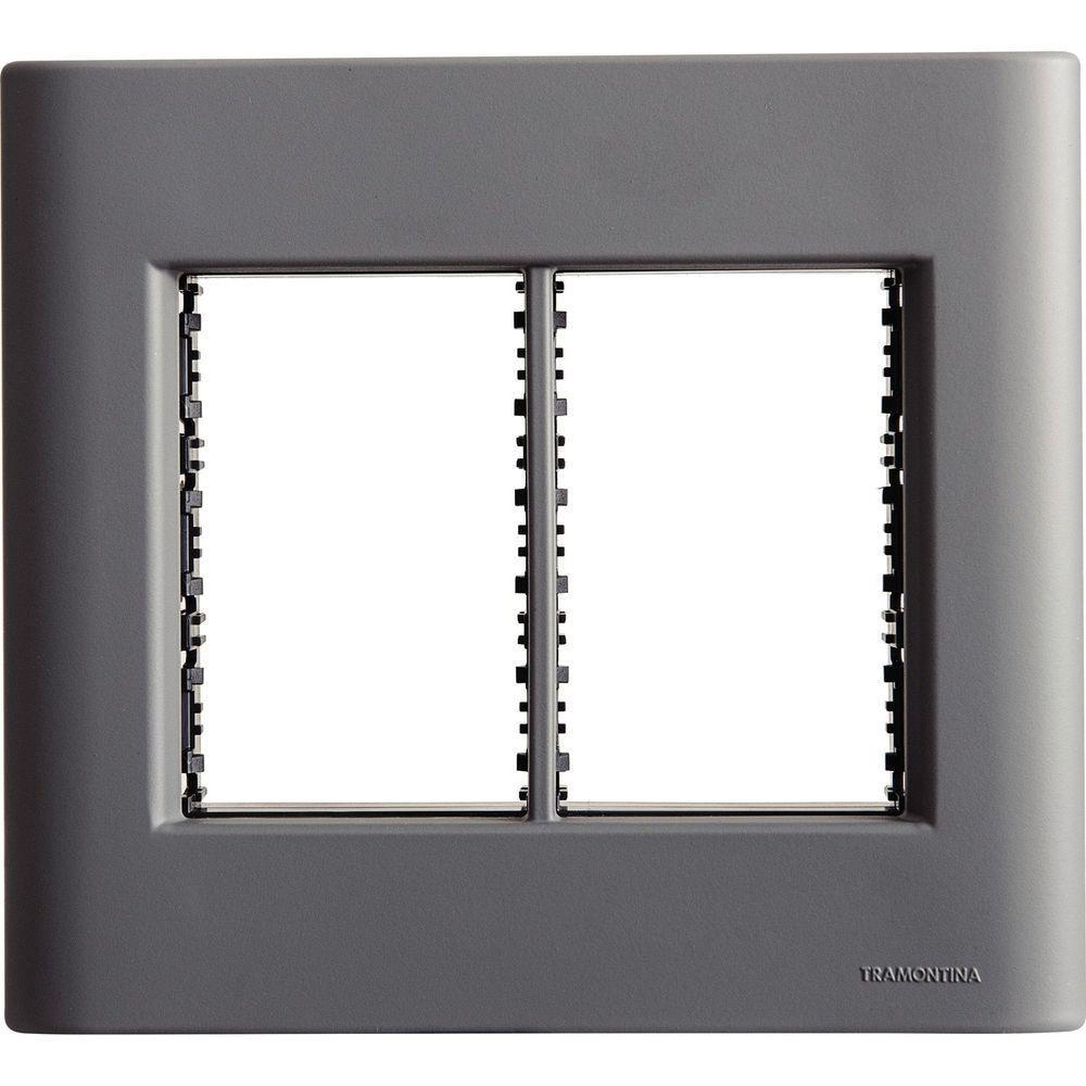 Placa 6 Postos 4x4 Tramontina Giz Titânio Soft Touch Suporte Tramontina - 1