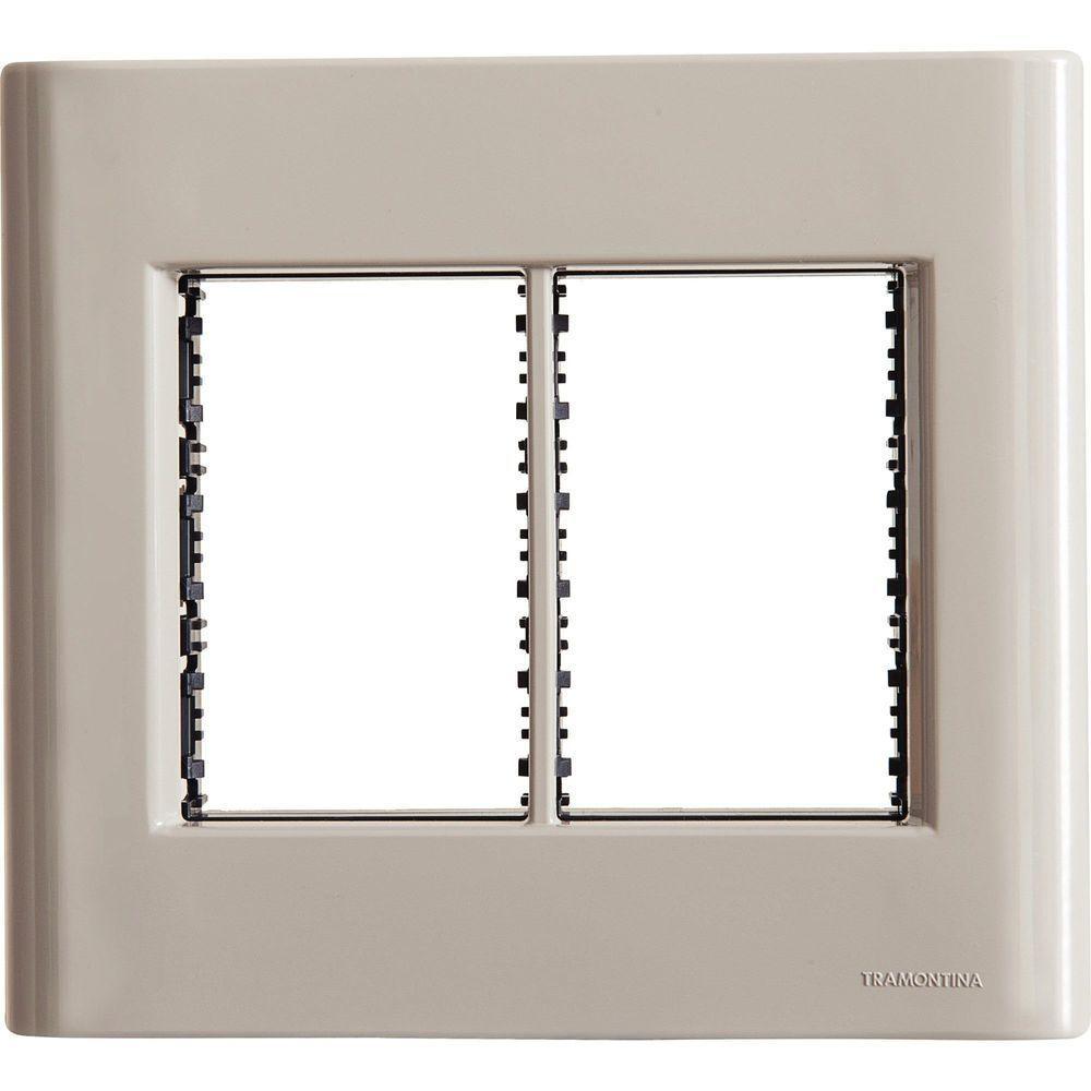 Placa 6 Postos 4x4 Tramontina Giz Fendi Soft Touch Com Suporte Tramontina - 1