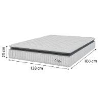 Cama Box Baú Colchão Casal Molas Ensacadas City Pillow Top 138x188x64cm Branco-Preto Hellen Suporta até 110kg por Pessoa - 3