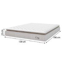 Cama Box Colchão Casal Queen Molas Ensacadas City Pillow Top 158x198x61cm Branco-Bege Hellen Suporta até 110kg por Pessoa - 3