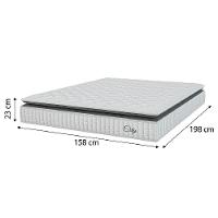 Cama Box Baú Colchão Casal Queen Molas Ensacadas City Pillow Top 158x198x64cm Branco-Preto Hellen Suporta até 110kg por Pessoa - 5