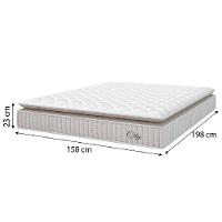 Cama Box Baú Colchão Casal Queen Molas Ensacadas City Pillow Top 158x198x64cm Branco-Bege Hellen Suporta até 110kg por Pessoa - 3